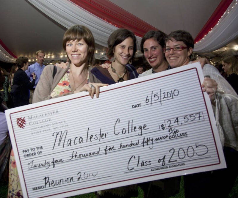 Class of 2005 with big check at Reunion 2010